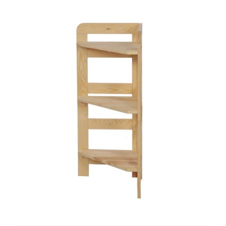 Narożny Regał Modułowy ~ Zewnętrzny ~ BERDO NZEW_03 ~ 82,4x34,4x34 cm ~ 3 Półki brązowy