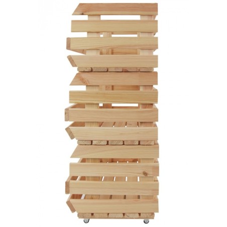 Trzypiętrowa Skrzynia na Warzywa / Owoce ▪ Na Kółkach ▪ 79x57x30 cm