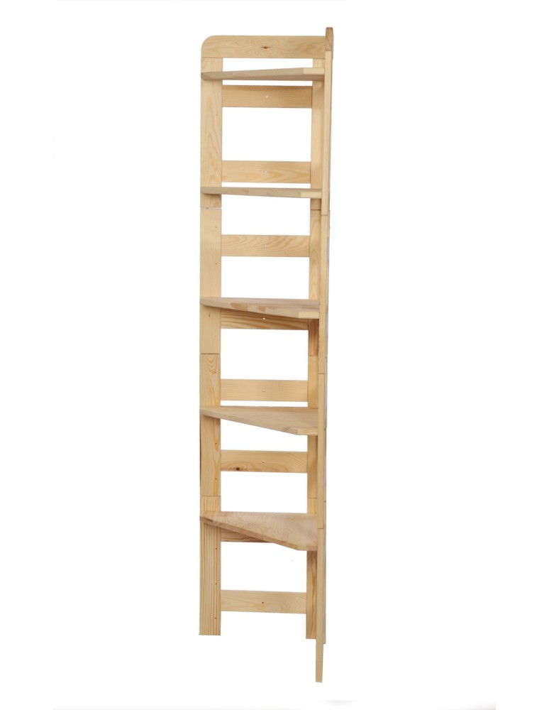 Regały drewniane - Narożny Regał Modułowy ~ Zewnętrzny ~ BERDO NZEW_05 ~ 159,2x34,4x34 cm ~ 5 Półek brązowy - product MODO24.PL 9