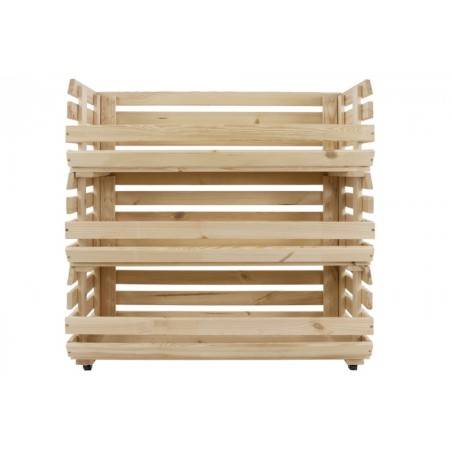 Trzypiętrowa Skrzynka na Warzywa ▪  Z Kółkami Obrotowymi ▪  79x77x30cm