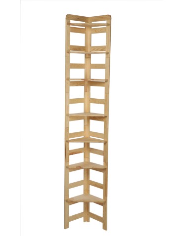 Regały drewniane - Narożny Regał Modułowy ~ Zewnętrzny ~ BERDO NZEW_07 ~ 236x34,4x34 cm ~ 7 Półek brązowy - product 7