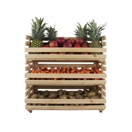 Trzypiętrowa Skrzynka na Warzywa ▪  Z Kółkami Obrotowymi ▪  79x77x30cm