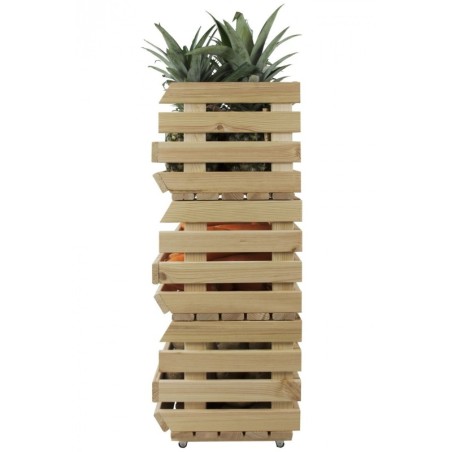 Trzypiętrowa Skrzynka na Warzywa ▪  Z Kółkami Obrotowymi ▪  79x77x30cm