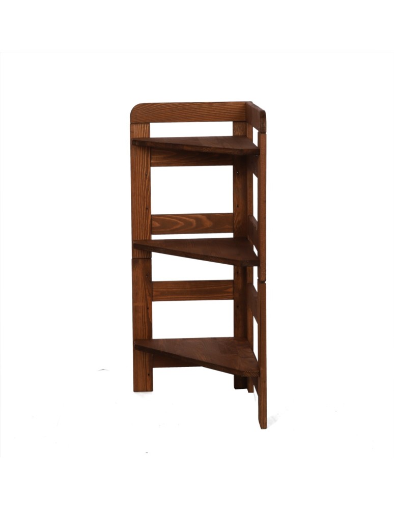 Regały drewniane - Narożny Regał Modułowy ~ Zewnętrzny ~ BERDO NZEW_03 ~ 82,4x34,4x34 cm ~ 3 Półki brązowy - product MODO24.PL 3