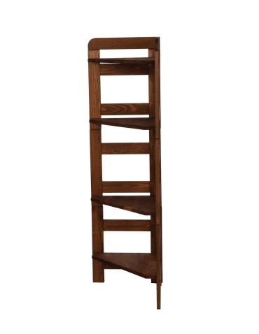 Regały drewniane - Narożny Regał Modułowy ~ Zewnętrzny ~ BERDO NZEW_04 ~ 120,8x34,4x34 cm ~ 4 Półki brązowy - product 5
