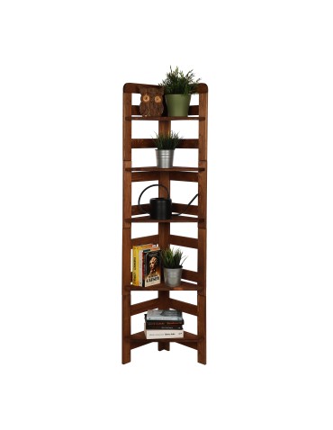 Narożny Regał Modułowy ~ Zewnętrzny ~ BERDO NZEW_05 ~ 159,2x34,4x34 cm ~ 5 Półek brązowy