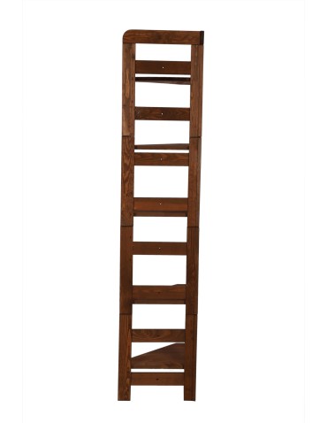 Regały drewniane - Narożny Regał Modułowy ~ Zewnętrzny ~ BERDO NZEW_05 ~ 159,2x34,4x34 cm ~ 5 Półek brązowy - product 4