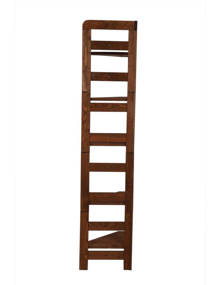 Regały drewniane - Narożny Regał Modułowy ~ Zewnętrzny ~ BERDO NZEW_05 ~ 159,2x34,4x34 cm ~ 5 Półek brązowy - product MODO24.PL 4