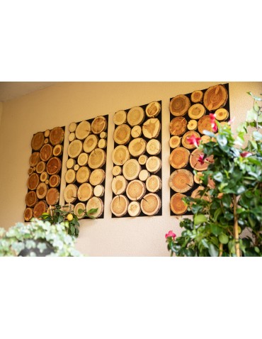 Drewniane Panele Ścienne/ Panele z Plastrów - Ozdobny Panel Ścienny ⭑ Plastry Modrzewia ⭑ 1 sztuka - product 7