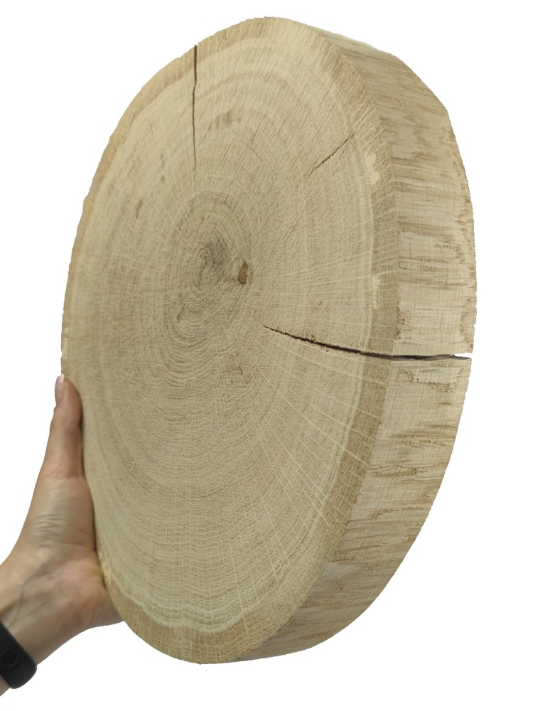 Plastry Okrągłe - Plaster drewna bez kory - fi 25-30 cm - Dąb, gr 4,0 cm - produkt MODO24.PL 1