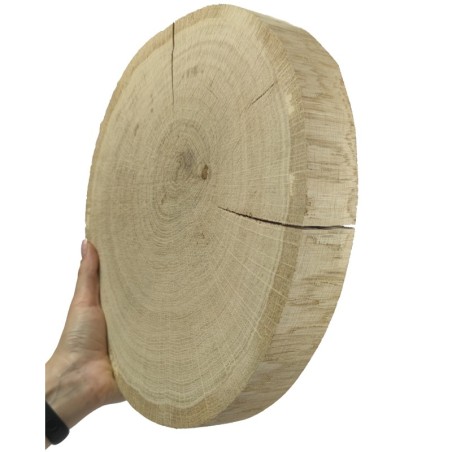 Plaster drewna bez kory - fi 25-30 cm - Dąb, gr 4,0 cm