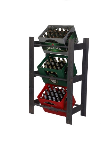 Regał na 3 Skrzynki ~ Drewniany/ Szary ~ RSS 107x70x39 cm