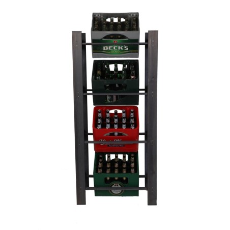 Regał na Skrzynki z Napojami ◈ Drewniany ◈ 4-piętrowy ◈149x70x39 cm