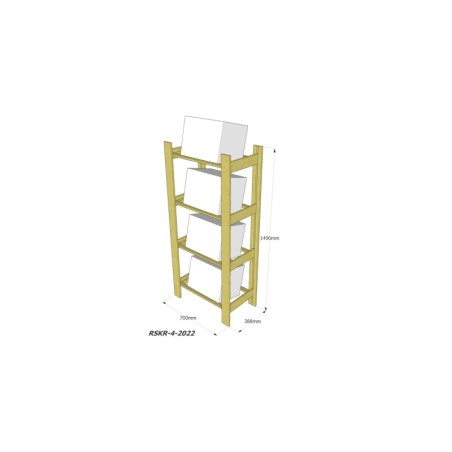 Regał na Skrzynki z Napojami ◈ Drewniany ◈ 4-piętrowy ◈149x70x39 cm
