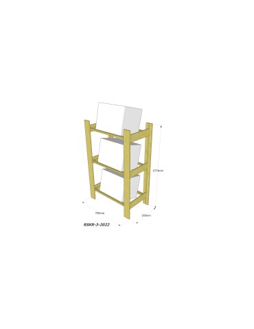 Kategorie produktów - Regał na 3 Skrzynki ~ Drewniany/ Szary ~ RSS 107x70x39 cm - product 6
