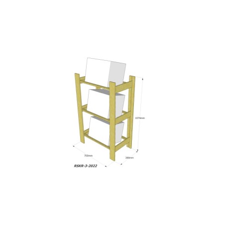 Regał Na Skrzynki ◈ Trzypiętrowy ◈ Drewniany/Szary ◈ 107x70x39 cm