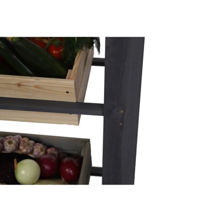 Regał Na Skrzynki ◈ Trzypiętrowy ◈ Drewniany/Szary ◈ 107x70x39 cm