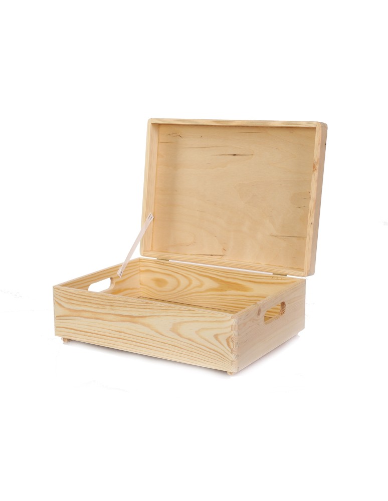 Dodatki i akcesoria - Drewniana skrzynka z wiekiem - 13,5x40x30 cm ~ S-08 - product MODO24.PL 3