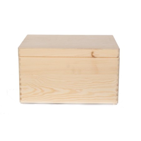 Skrzynka Drewniana z Pokrywą 23x40x30 cm ❏ Pełna z Uchwytami