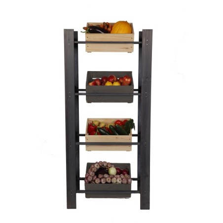 Regał na Skrzynki z Napojami ◈ Drewniany ◈ 4-piętrowy ◈149x70x39 cm