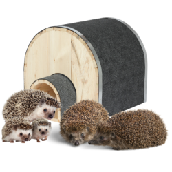 Domek dla Jeża z rodziną 33x35x37 cm Sosnowy z Krytym Daszkiem