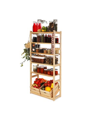 Regał Drewniany LSR  5 półek prostych, 1 na skrzynkę - product 2