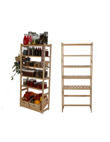 Regał Drewniany LSR  5 półek prostych, 1 na skrzynkę