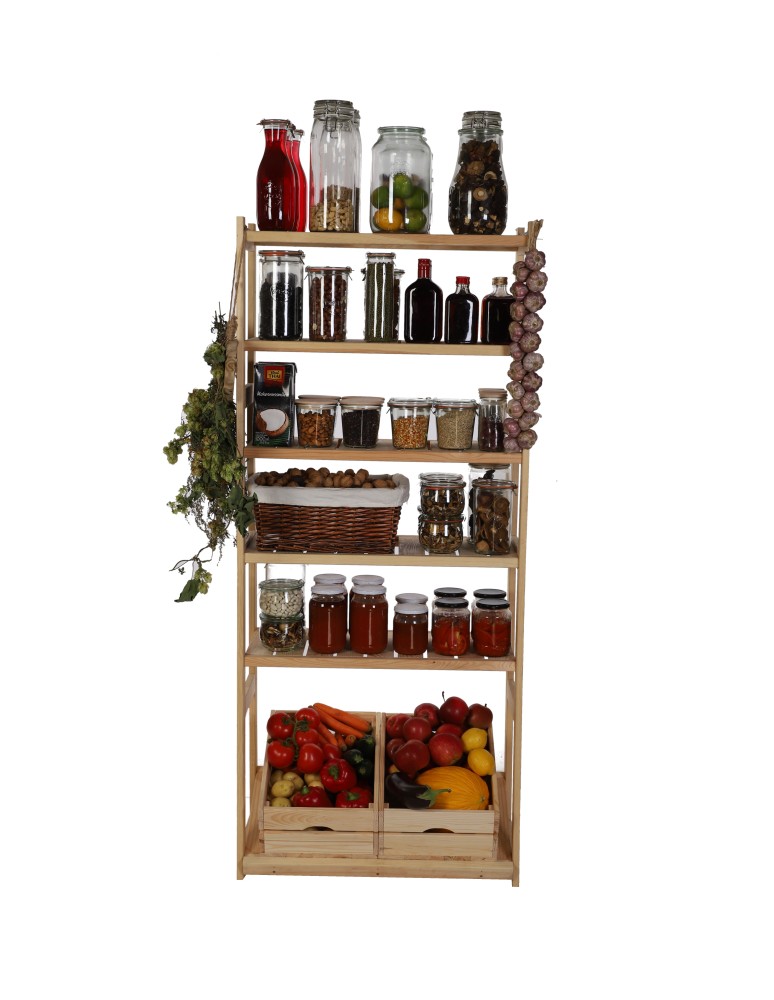 Regały/meble wielofunkcyjne - Regał Drewniany LSR  5 półek prostych, 1 na skrzynkę - product MODO24.PL 3