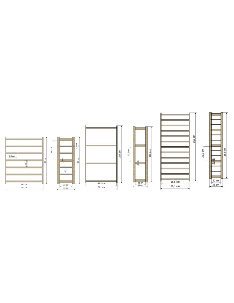 Regały/meble wielofunkcyjne - Regał Drewniany LSR  5 półek prostych, 1 na skrzynkę - product MODO24.PL 11
