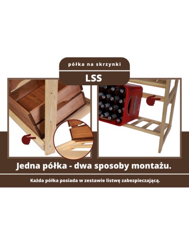 Regały/meble wielofunkcyjne - Regał Drewniany LSR  5 półek prostych, 1 na skrzynkę - product 12
