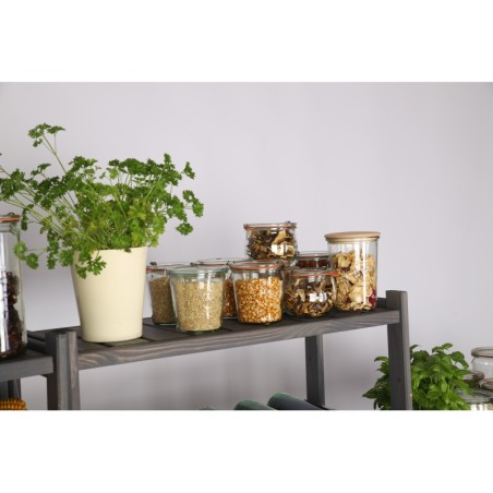 Regał Drewniany LSR 5 półek prostych 1 na skrzynkę – szary