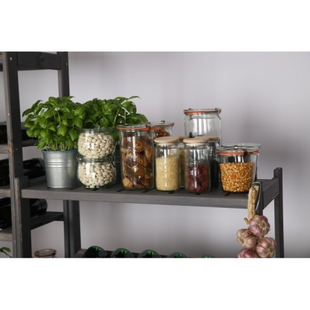 Regał Drewniany LSR 5 półek prostych 1 na skrzynkę – szary