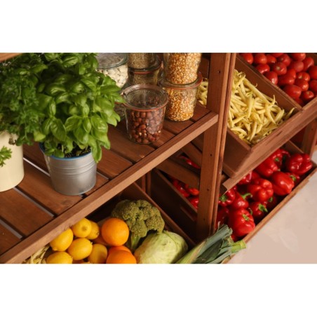 Regał Drewniany LSR półki mieszane 5+1 – brązowy