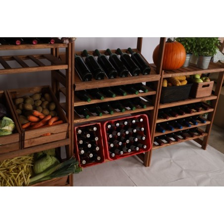 Regał Drewniany LSR półki mieszane 5+1 – brązowy