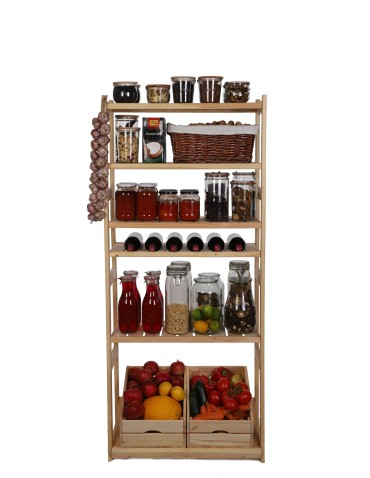 Regały/meble wielofunkcyjne - Regał Drewniany LSR półki mieszane 4 + 1 + 1 - product 5