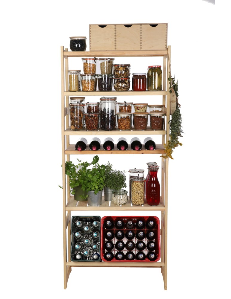 Regały/meble wielofunkcyjne - Regał Drewniany LSR półki mieszane 4 + 1 + 1 - product MODO24.PL 7