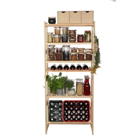 Regał Drewniany LSR półki mieszane 4 + 1 + 1