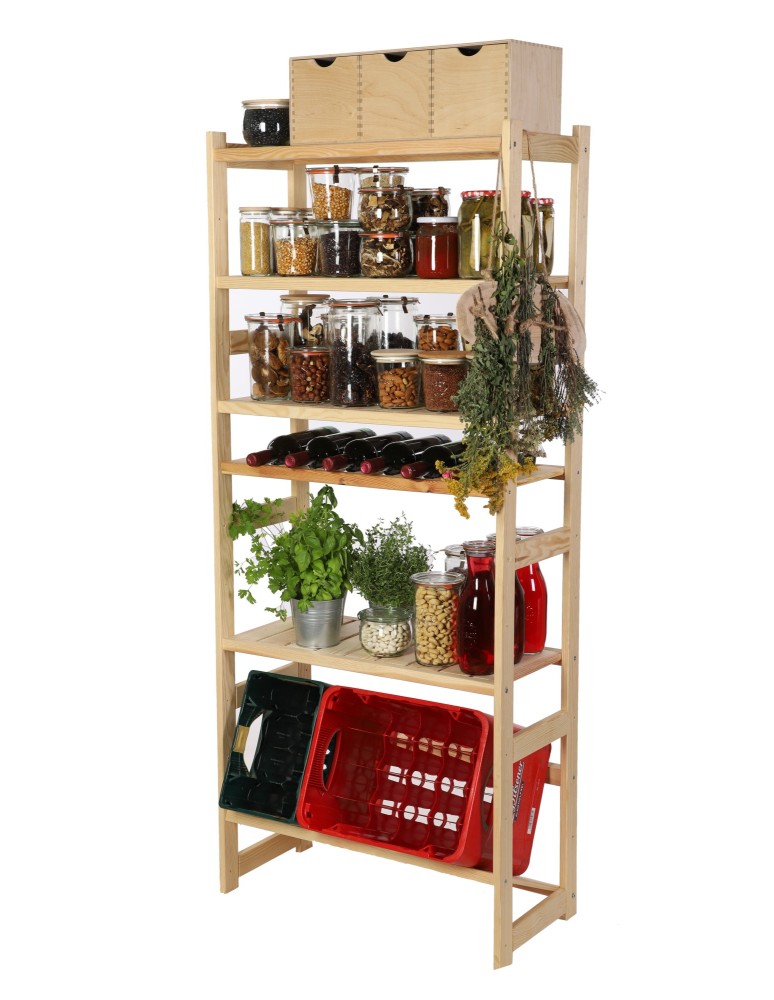 Regały/meble wielofunkcyjne - Regał Drewniany LSR półki mieszane 4 + 1 + 1 - product MODO24.PL 6