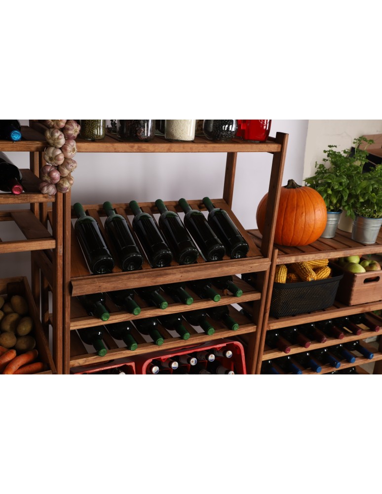 Regały/meble wielofunkcyjne - Regał Drewniany LSR – 13 półek na wino – brązowy - product MODO24.PL 15