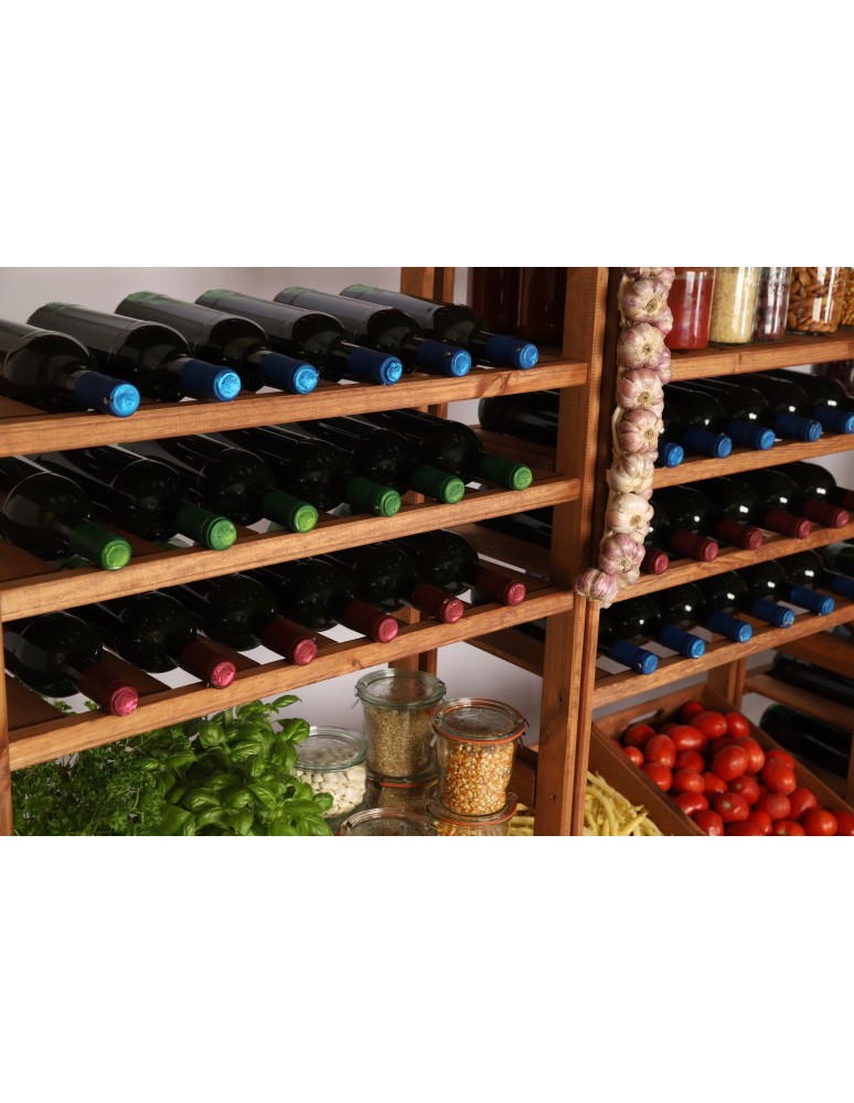 Regały/meble wielofunkcyjne - Regał Drewniany LSR – 13 półek na wino – brązowy - product MODO24.PL 17