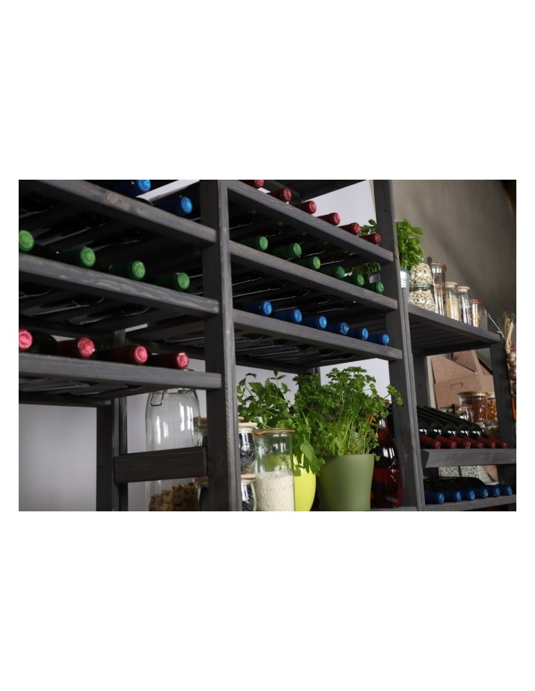 Regały/meble wielofunkcyjne - Regał Drewniany LSR – 13 półek na wino – szary - product MODO24.PL 15