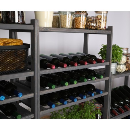 Regał Drewniany LSR – 13 półek na wino – szary