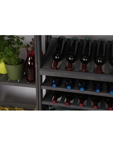Regały/meble wielofunkcyjne - Regał Drewniany LSR – 13 półek na wino – szary - product 18
