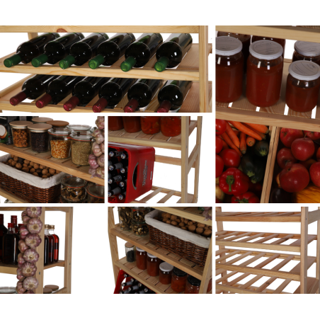 Regał Drewniany LSR – 4 półki na skrzynki