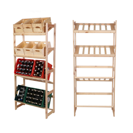 Regał Drewniany LSR – 4 półki na skrzynki