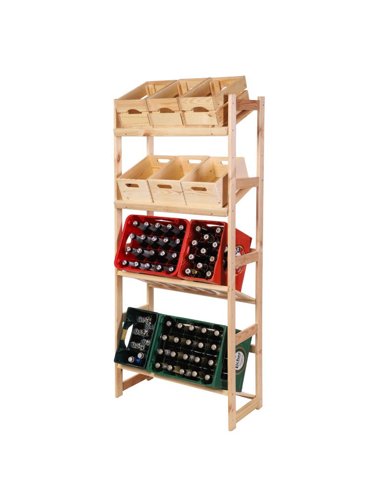 Regały/meble wielofunkcyjne - Regał Drewniany LSR – 4 półki na skrzynki - product MODO24.PL 2