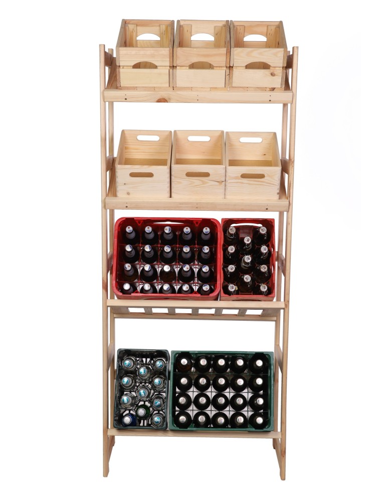 Regały/meble wielofunkcyjne - Regał Drewniany LSR – 4 półki na skrzynki - product MODO24.PL 6