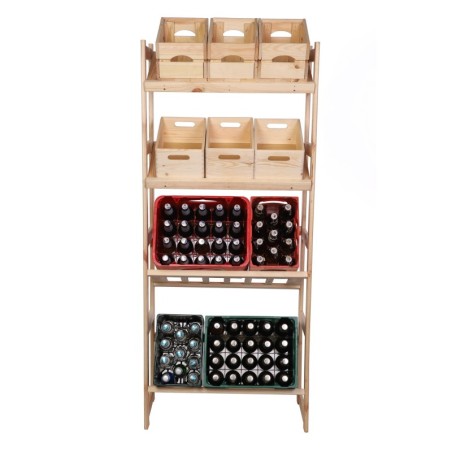 Regał Drewniany LSR – 4 półki na skrzynki