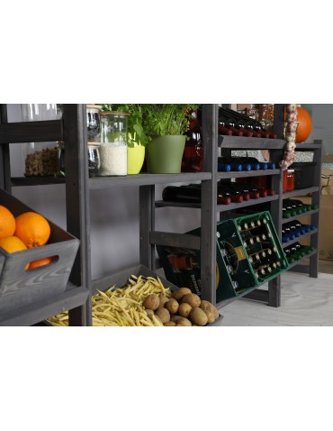 Regały/meble wielofunkcyjne - Regał Drewniany LSR – 4 półki na skrzynki – szary - product 13