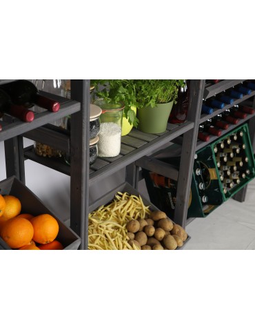 Regały/meble wielofunkcyjne - Regał Drewniany LSR – 4 półki na skrzynki – szary - product 14